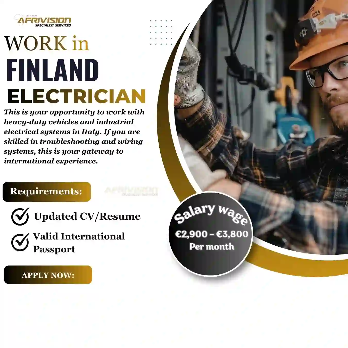 WORK IN FINLAND – ELECTRICIAN