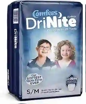 Comfees DriNite premium Youth Pants S/M 17 Pack – Overnight Bedwetting Prootection
